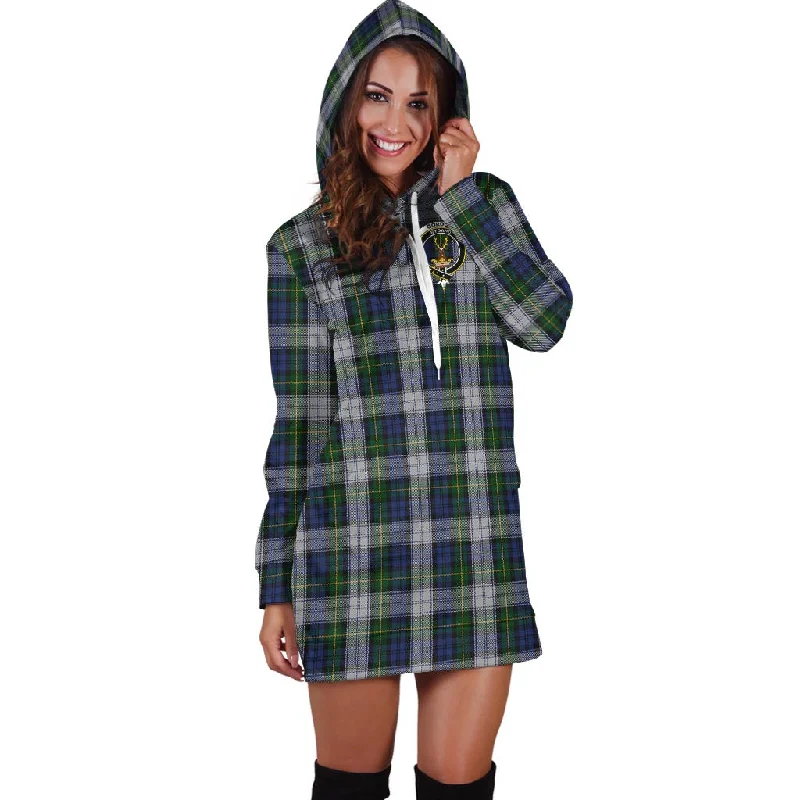 Gordon Dress Tartan Hoodie Dress with Family Crest