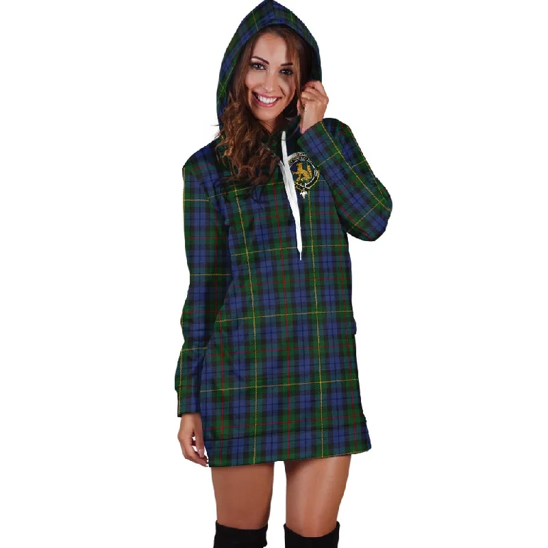 Gow Hunting Tartan Hoodie Dress with Family Crest