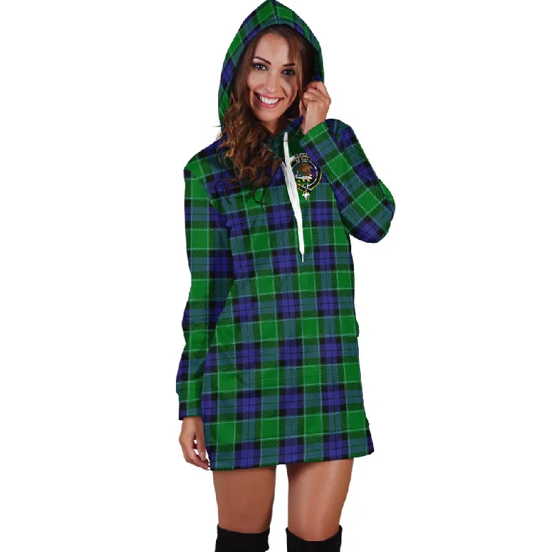 Graham of Menteith Modern Tartan Hoodie Dress with Family Crest