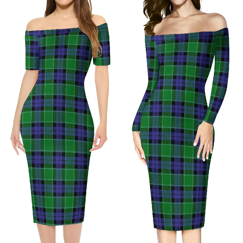 Graham of Menteith Modern Tartan Off Shoulder Lady Dress