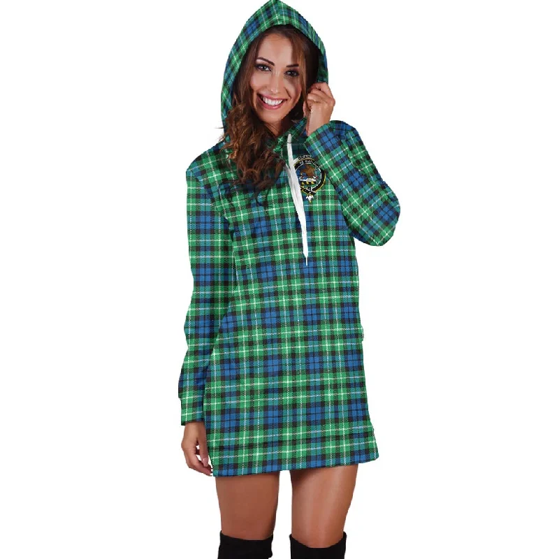 Graham Tartan Hoodie Dress with Family Crest