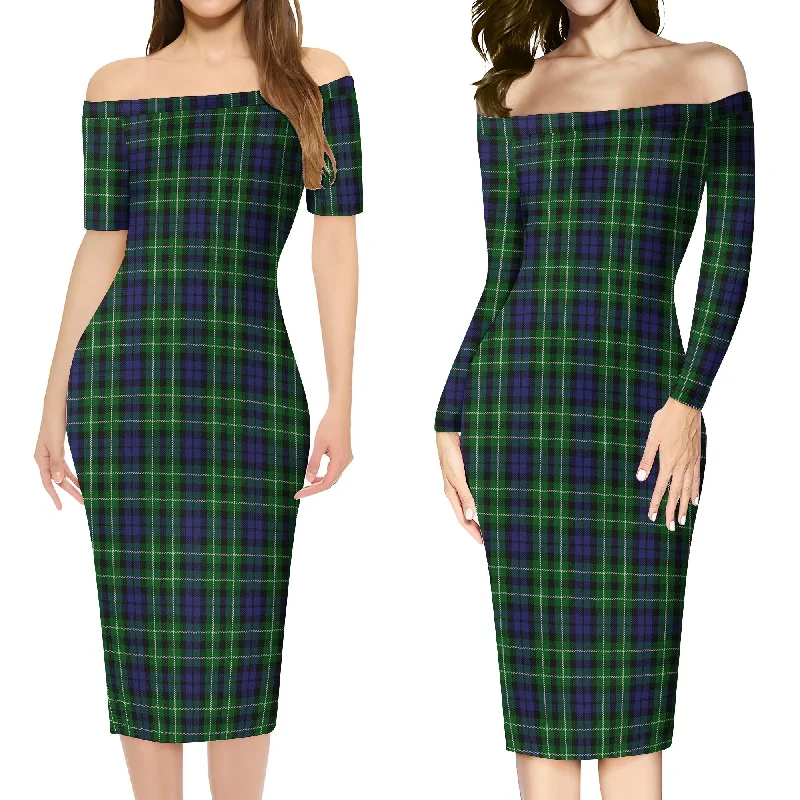 Graham of Montrose Tartan Off Shoulder Lady Dress