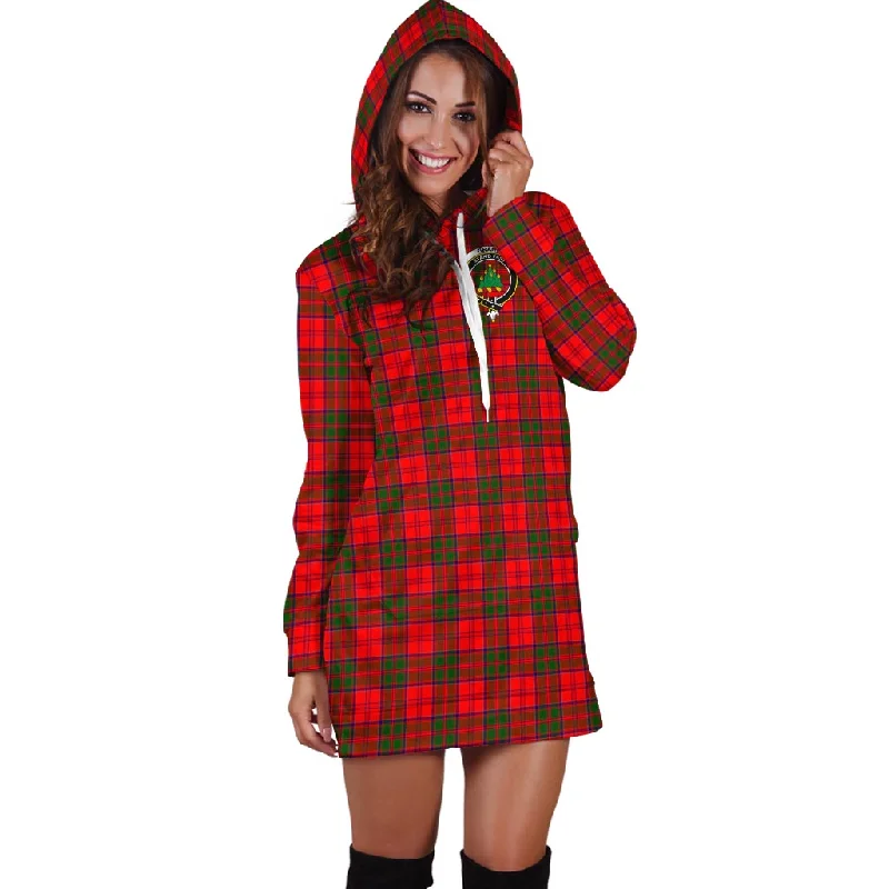 Grant Modern Tartan Hoodie Dress with Family Crest