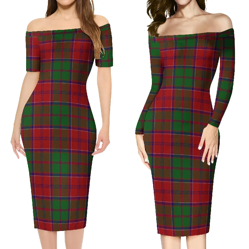 Grant Tartan Off Shoulder Lady Dress