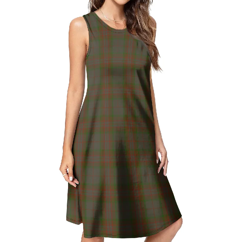 Gray Tartan Womens Casual Dresses