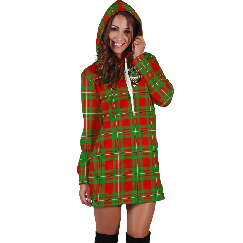 Grierson Tartan Hoodie Dress with Family Crest