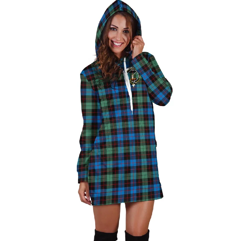 Guthrie Ancient Tartan Hoodie Dress with Family Crest