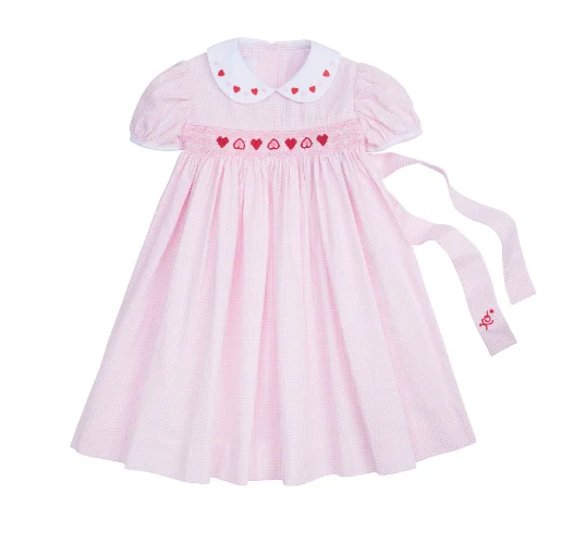 Hearts Smocked Peter Pan Dress