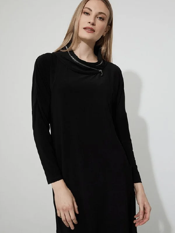 Joseph Ribkoff T Black Zip Detail Dress 223135 11