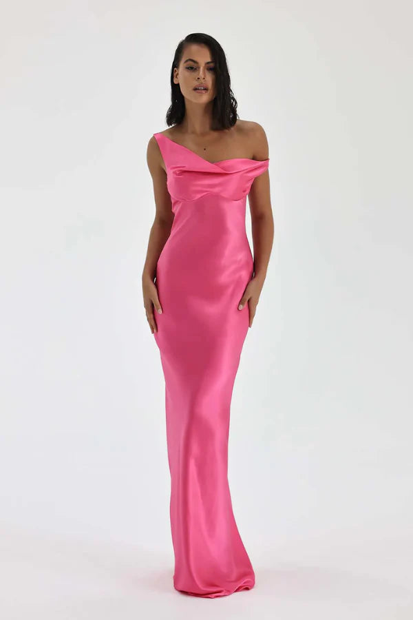 Natalie Rolt Monika Gown - Neon Pink