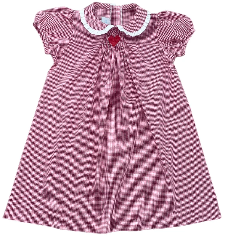 Sage Heart Smocked Dress