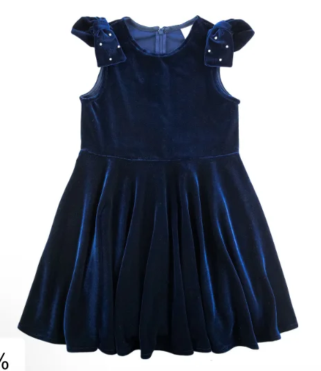 Stretch Velvet Dress w/Pearls