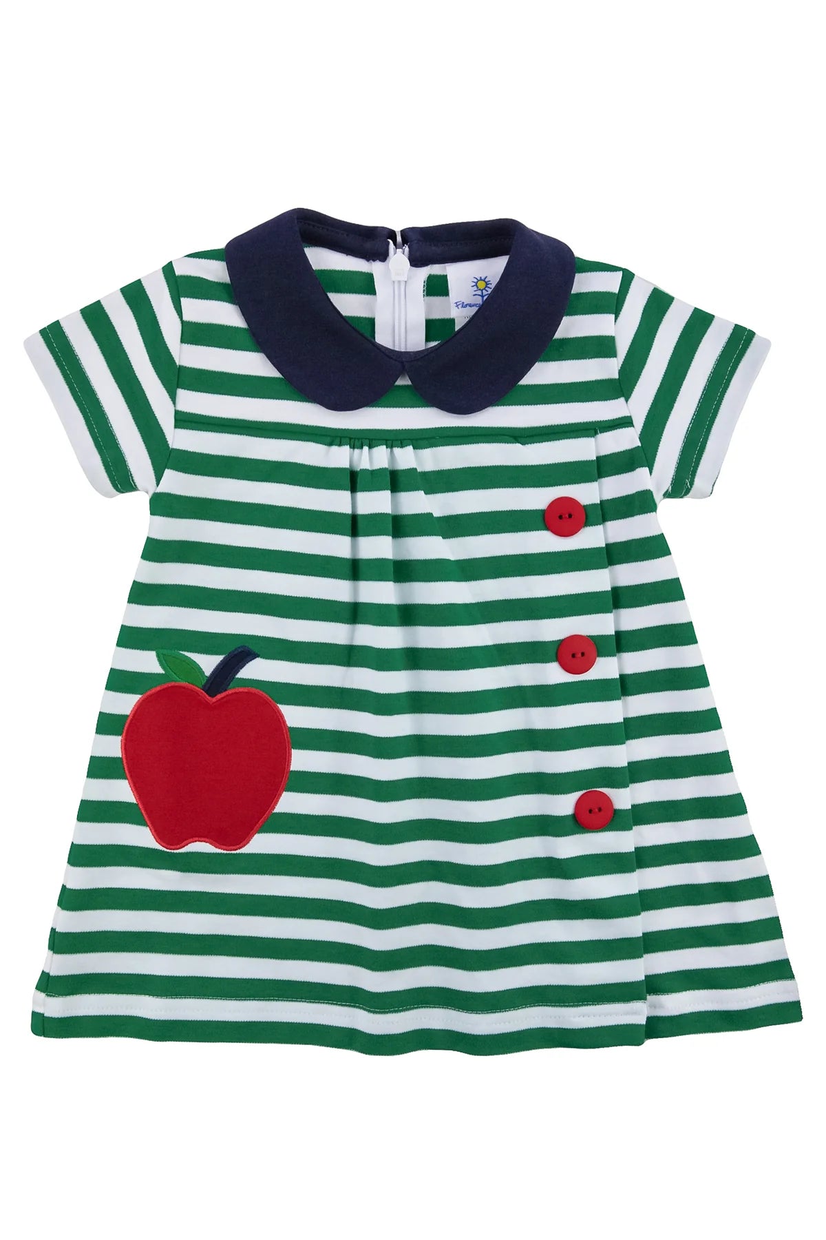 Stripe Yoke Dress w/Apple