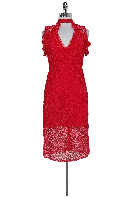 Alexis - Red Halley Lace Dress Sz S