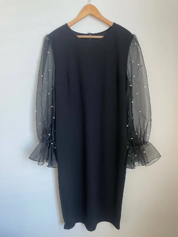 Beaded See through lace sleeves dress