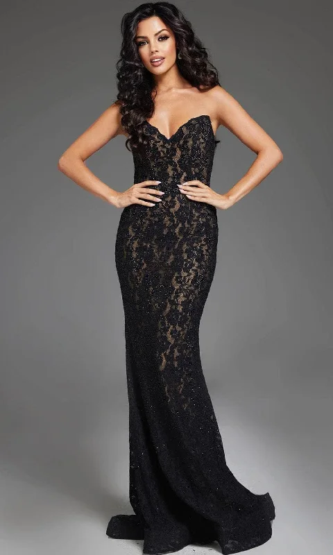 Jovani 43760 - Strapless Lace Prom Dress