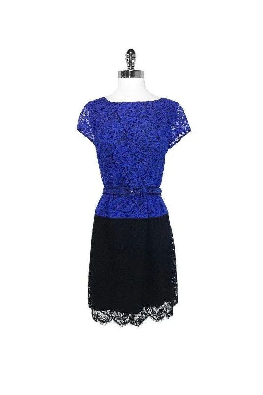 Nanette Lepore - Black & Blue Lace Dress Sz 8