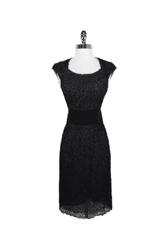 Ports 1961 - Black Lace Cap Sleeve Dress Sz 2