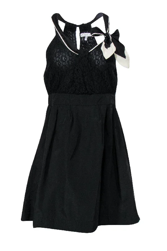 See by Chloe - Black & White Lace-Top Dress w/ Bow Sz 6