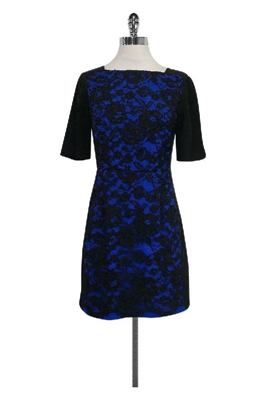 Tibi - Black & Blue Lace Dress Sz 4