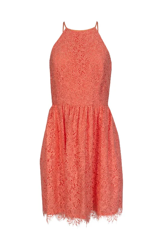 Trina Turk - Coral Cotton Blend Lace Dress Sz 6