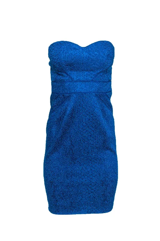 Zac Posen - Strapless Blue Lace Bustier Dress Sz 6