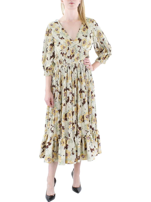 Womens Floral Print Long Maxi Dress