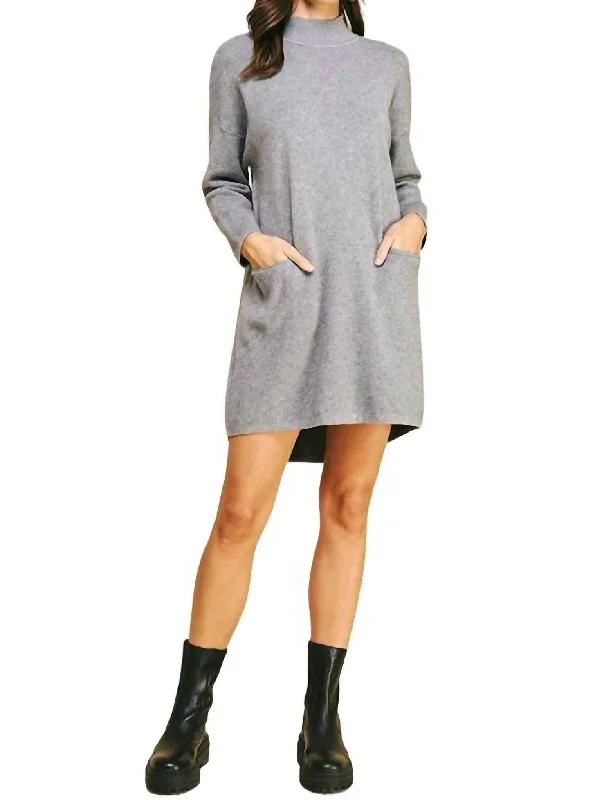 Blair Sweater Dress In Grey