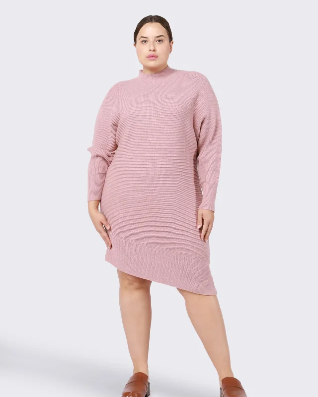 Lizette Asymmetrical Sweater Dress | Pink