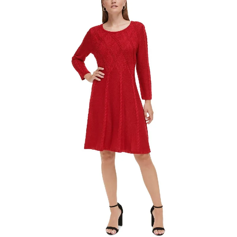 Womens Knee Length Casual Sweaterdress