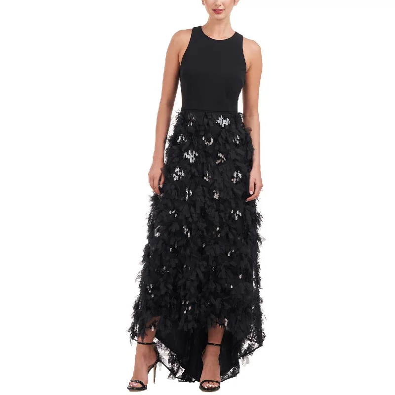 Womens Fringe Sequin Evening Dress