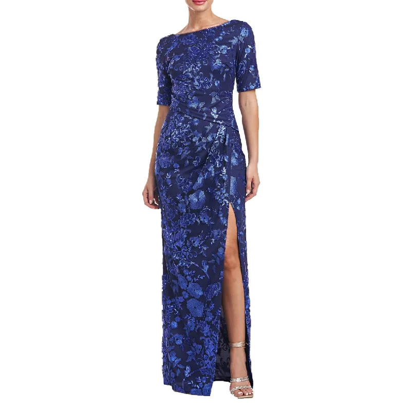 Womens Sequin Embroidered Evening Dress